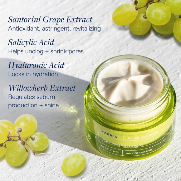 Korres Santorini Grape Poreless Skin Cream - Picture 2 of 12
